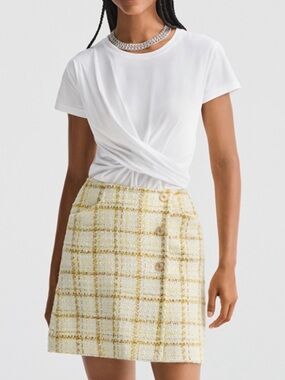 Cabi Tailored Plaid Coco Skirt Size 8 New